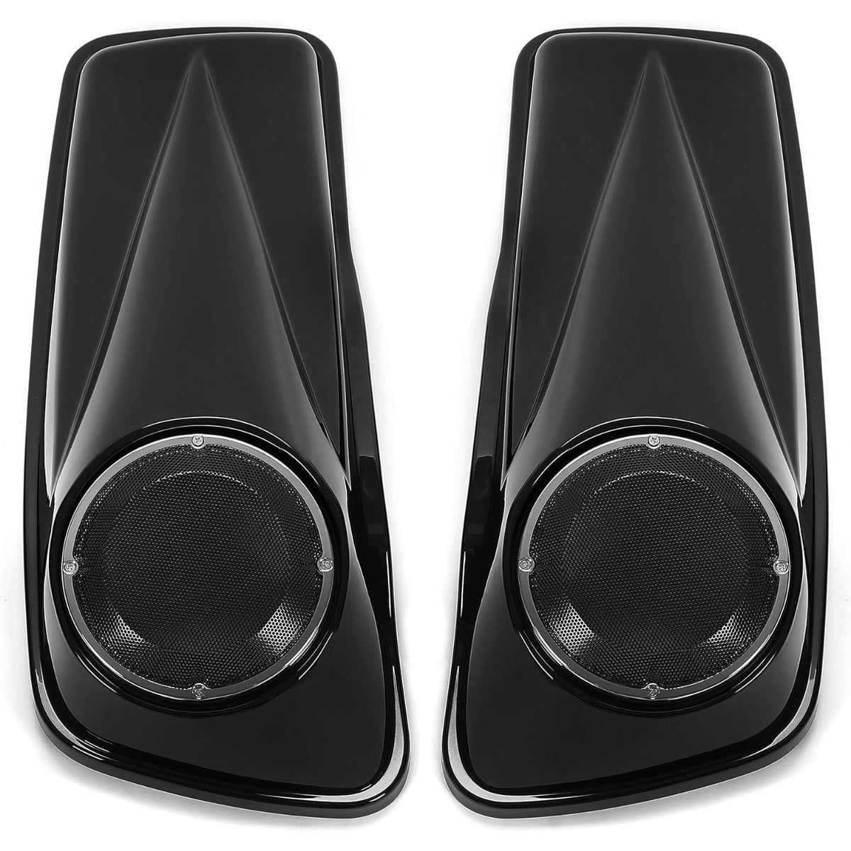 HECASA 6.5" Saddlebag Speaker Lids Compatible with 2014-2024 Harley Davidson Touring Road Glide Road King Electra Glide Street Glide Ultra-Classic Models FLT FLHT FLHTCU FLHRC Pair