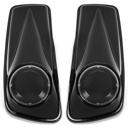 HECASA 6.5" Saddlebag Speaker Lids Compatible with 2014-2024 Harley Davidson Touring Road Glide Road King Electra Glide Street Glide Ultra-Classic Models FLT FLHT FLHTCU FLHRC Pair