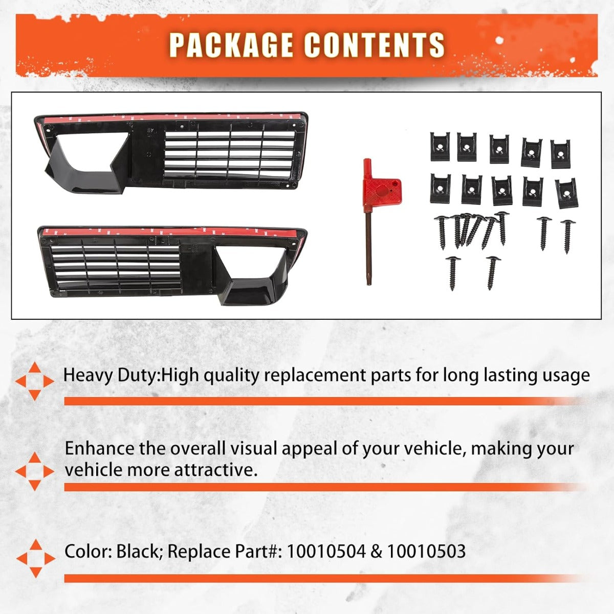Yikatoo Front Grill Compatible with 1979 1980 1981 Pontiac Firebird/Trans Am Grilles Set W/Fitting Kit Pair
