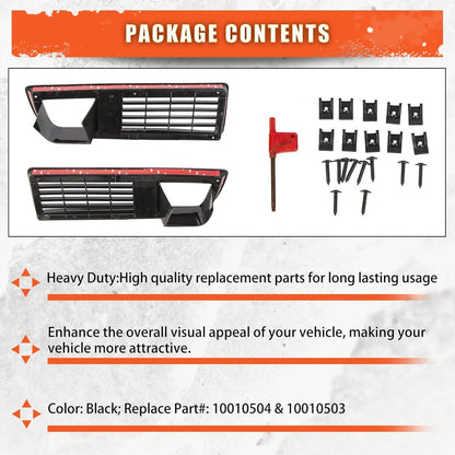 Yikatoo Front Grill Compatible with 1979 1980 1981 Pontiac Firebird/Trans Am Grilles Set W/Fitting Kit Pair
