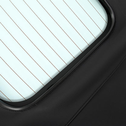 ALMULOO Convertible Soft Top Compatible with 2003-2009 Audi A4 Roof Top w/Heated Glass Window Sailcloth Vinyl+Glass Unfinished Black+Clear