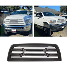 Front Hood Bumper Grille Replacement Compatible with 2010-2018 Ram 2500/3500/4500 Shell Big Horn Horizontal Style (Black W/O Lights)
