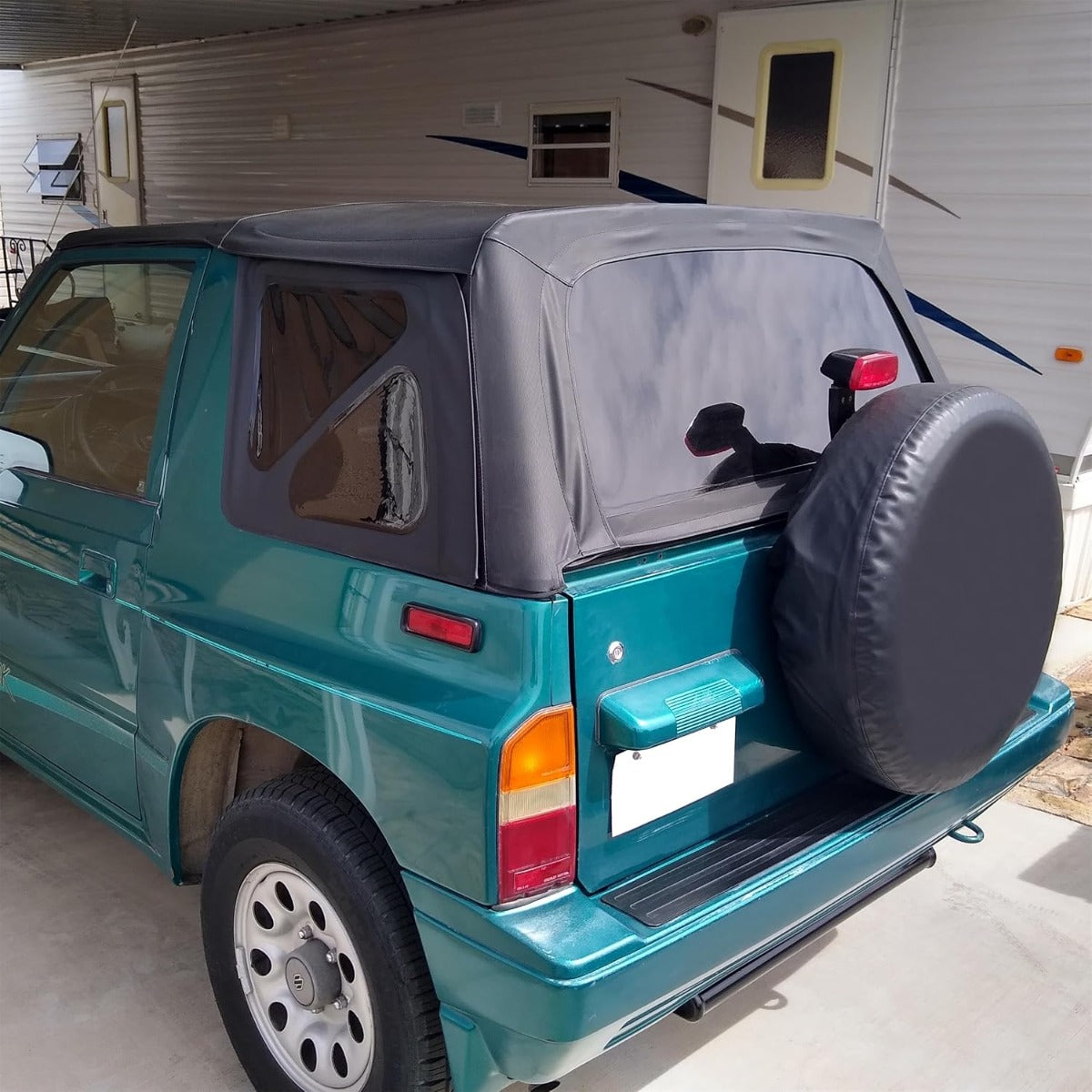 ECOTRIC Windows Soft Top Compatible with 95-98 Suzuki Sidekick Geo Tracker | Tinted; Compatible with 1995-1998 Suzuki Sidekick/Geo Tracker, Soft Top Upper Skins Trail Top Cover Black Waterproof