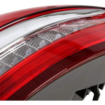 HECASA Tail Light Compatible with 2017 2018 2019 Ford Fusion Outer Taillight Rear Brake Lamp Red Lens Yellow Turn Signal Passenger Right Side RH Replacement for FO2805118 HS7Z13404J