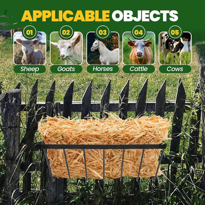 KUAFU Hay Feeder Goat Wall Mount Sheep Hay Rack Horses Feeding Trough Gallo