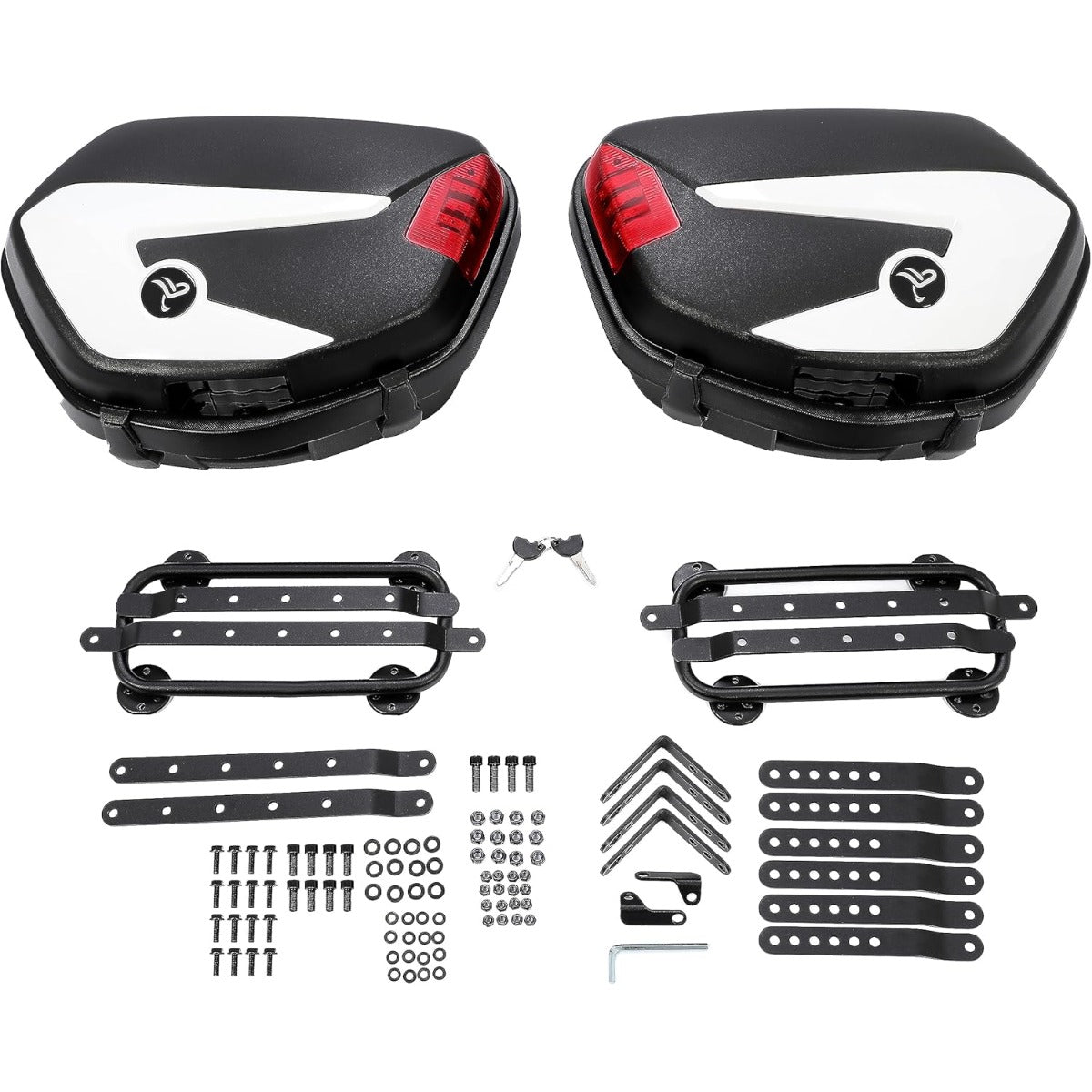 Hard Saddle Bag Trunk With Lights Locks   for  Can-am Spyder ROADSTER RS ST Honda Street 28L