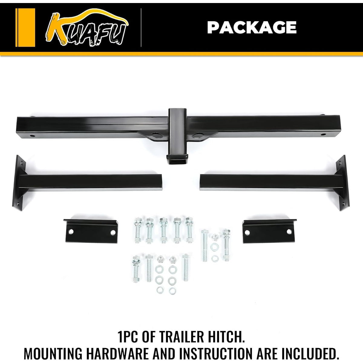 2 Inch Towing Hitch Receiver Adjustable Accessories Trailer Hitch RV Trailers 5th Wheel Camper Bumper Receiver Powder Coated Steel Black LYAM-703S