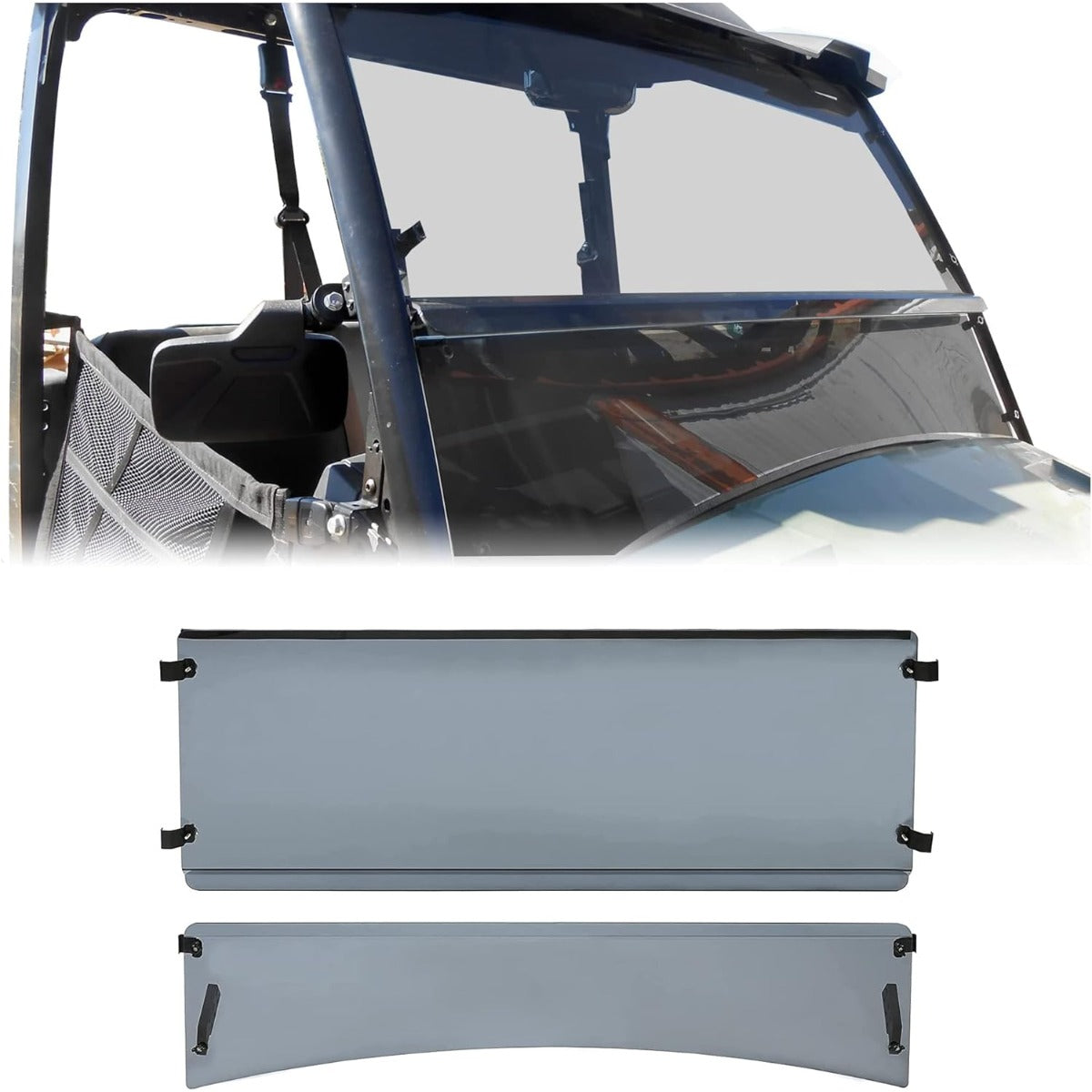 Full Smoke Windshield Compatible with 2018 John Deere XUV 835E 835M 865E 865M Heavy Duty Front Windscreen