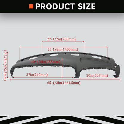 Dashboard Replacement Compatible with 1998-2002 Dodge Ram 1500 2500 3500 Dash Panel Dash Pad Replacement - Dark Gray LYAP-036-1
