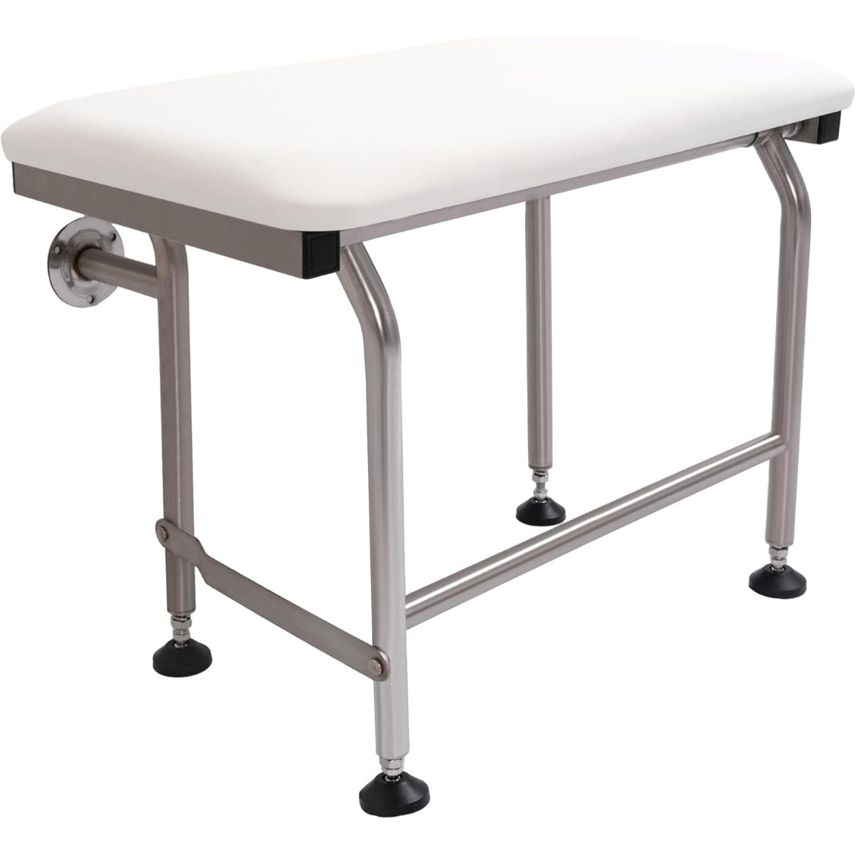 26 Inches x14.5 Inches Folding Shower Seat Wall Mount W/304 Stainless Legs, Adjustable Height Fold Down Bench for Bathroom, Wall Mounted Shower Stool Chair for Elderly Seniors Pregnant Disabled 600LBS LYOM-289