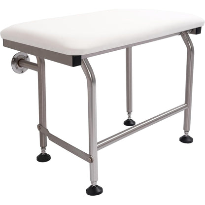 26 Inches x14.5 Inches Folding Shower Seat Wall Mount W/304 Stainless Legs, Adjustable Height Fold Down Bench for Bathroom, Wall Mounted Shower Stool Chair for Elderly Seniors Pregnant Disabled 600LBS LYOM-289