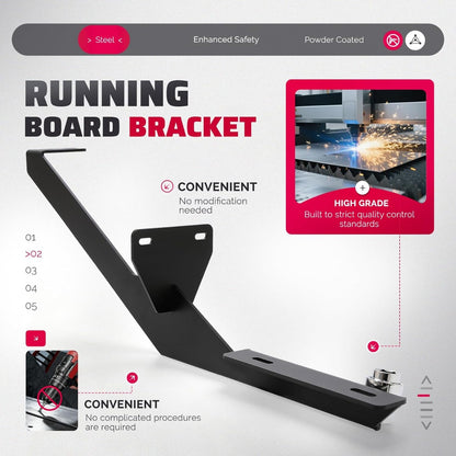 HECASA Running Board Bracket Compatible with 2015+ Transit 150 250 350