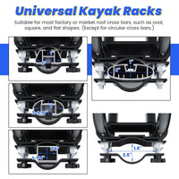 Load image into Gallery viewer, Kayak Roof Rack J-Bar Rack HD Universal Kayak Carrier Holder Canoe Boat Surf Ski Board Roof Top Mounted on Crossbar for Car SUV Truck Set of 4 LYA-011-P
