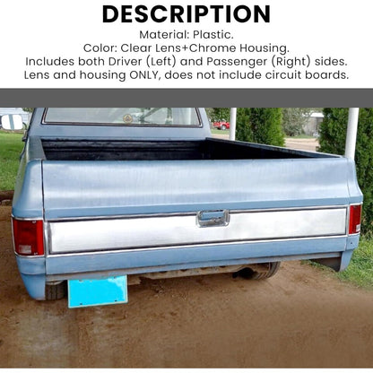 Pair Tail Light Lens Compatible with 1973-1991 Chevrolet Chevy Blazer Suburban Jimmy Driver Left & Passenger Right Replacement For 5968330, 5968329, GM2801122, GM2800122