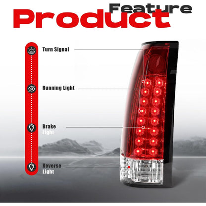 HECASA LED Tail Lights Compatible with 1988-2000 Silverado Suburban C/K