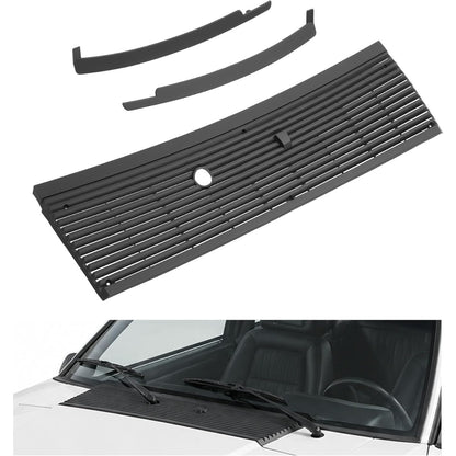 HECASA Front Windshield Wiper Cowl Panel Cover Compatible with 1983-1993 Ford Mustang Cobra Window Wiper Panel Cover w/Lower Windshield Trim Moldings Replacement for FO1271100 E3ZZ6102228A Black