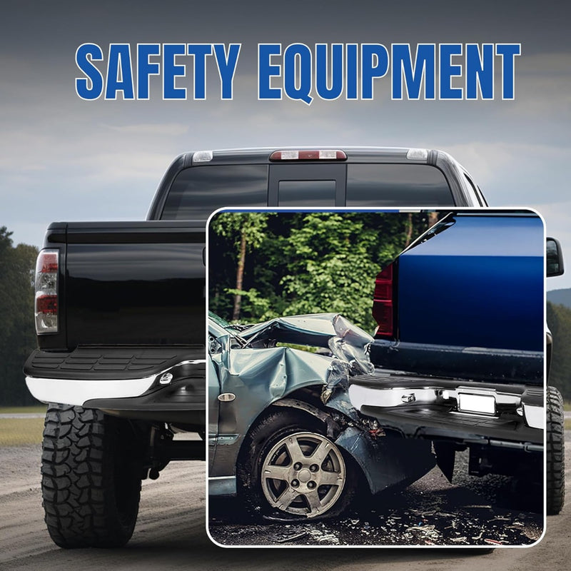 KUAFU Rear Step Bumper Compatible with 1999-2007 Chevy Chevrolet Silverado GMC Sierra 2500 HD 3500 Truck Chrome Steel Replacement for GM1103129 12473000 GM1103141 GM1191121 LYAM-285T