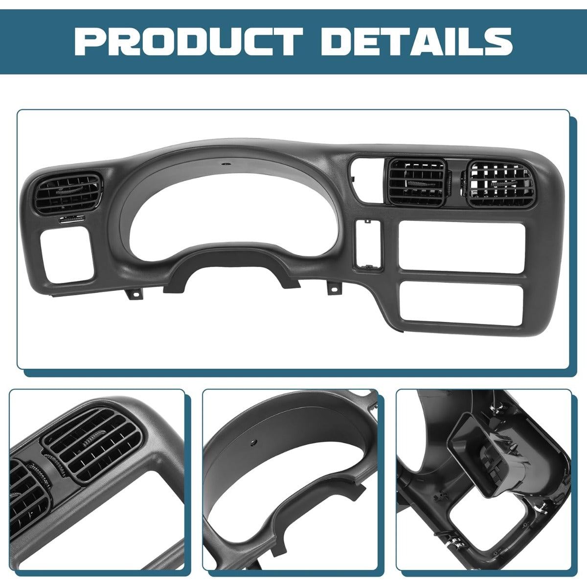 Dash Radio Trim Bezel Cover Compatible with 1998-2004 Chevy Chevrolet S10 Blazer GMC Jimmy Dashboard Radio Panel Only Fit Single Din