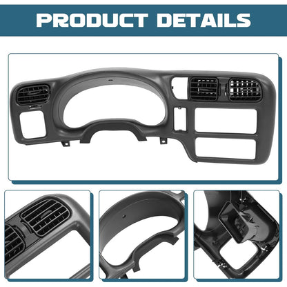 Dash Radio Trim Bezel Cover Compatible with 1998-2004 Chevy Chevrolet S10 Blazer GMC Jimmy Dashboard Radio Panel Only Fit Single Din