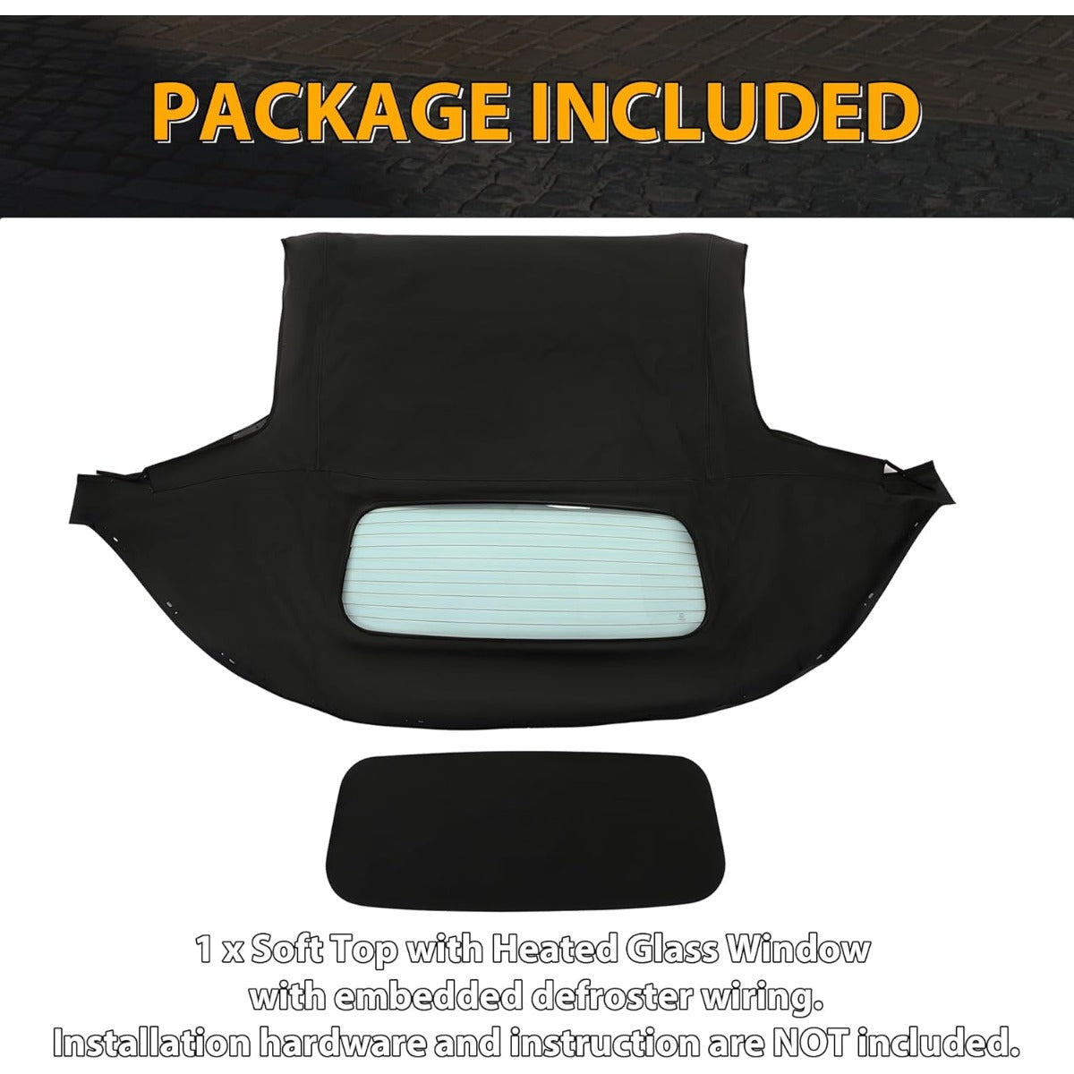 Convertible Soft Top for 1990-2005 Mazda Miata Sailcloth Vinyl Top w/Heated Glass Window Black