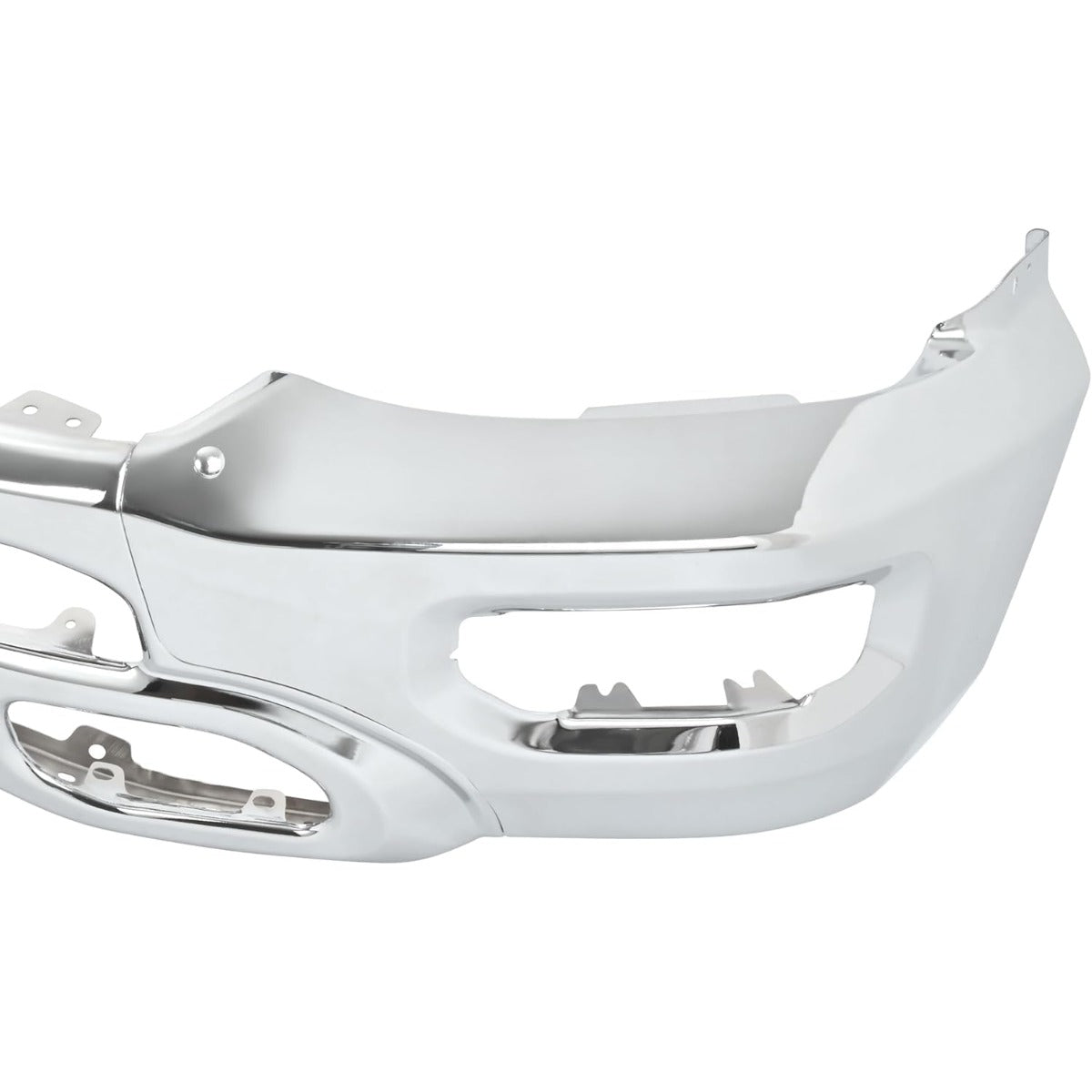 KUAFU Front Bumper Face Bar Compatible with 2019-2024 Dodge Ram 1500 W/Fog Lights & Sensor Holes, Hooks CH1002407, 5ZB88SZ0AD Steel Chrome Silvery Replacement Only 3PCS