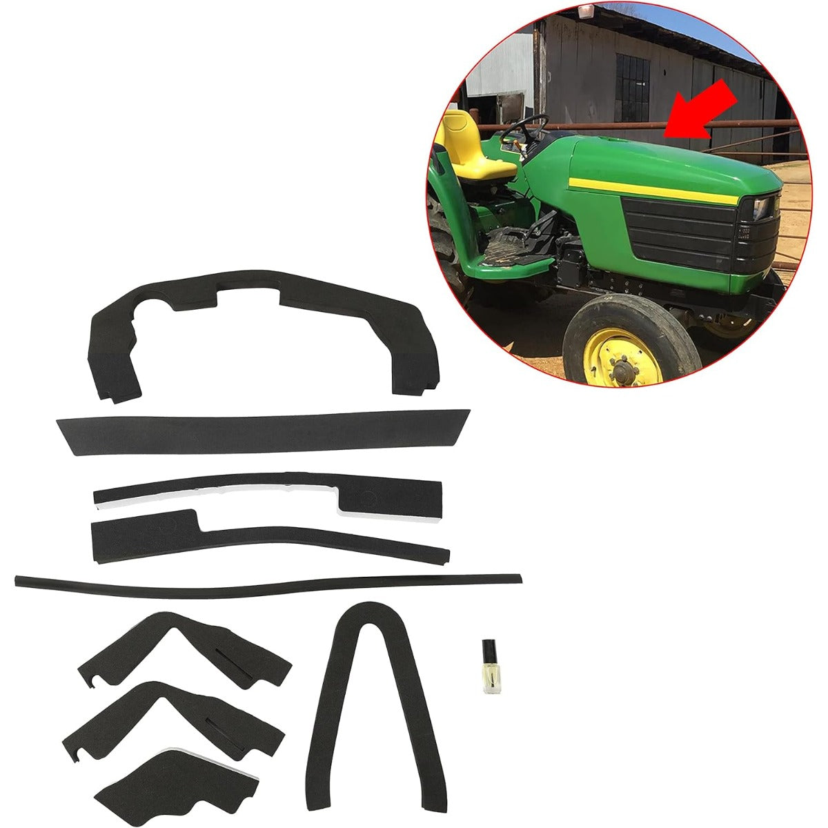 Foam Seal Kit Compatible with John Deere 4500 4600 4700 Front Engine Hood Cover Replacement for LVU10461 LVU10463 LVU10464 LVU10458 LVU13713