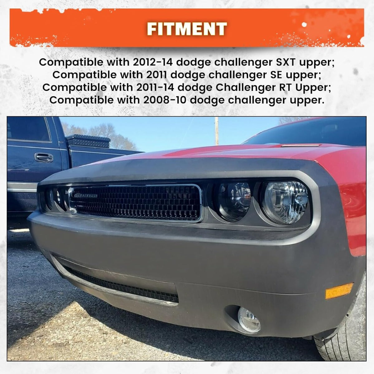 New Front Grill Grille Assembly w/Chrome Trim Bezel Molding Upper Compatible with 2008-2014 Dodge Challenger Replacement for CH1200338