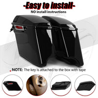 Load image into Gallery viewer, 5&#39;&#39; Extended Saddlebags w/speaker lids Compatible with 1993-2013 Harley Davidson Road King Glide Electra Street Glide All Touring Models Stretched Hard Saddle Bags LTB20
