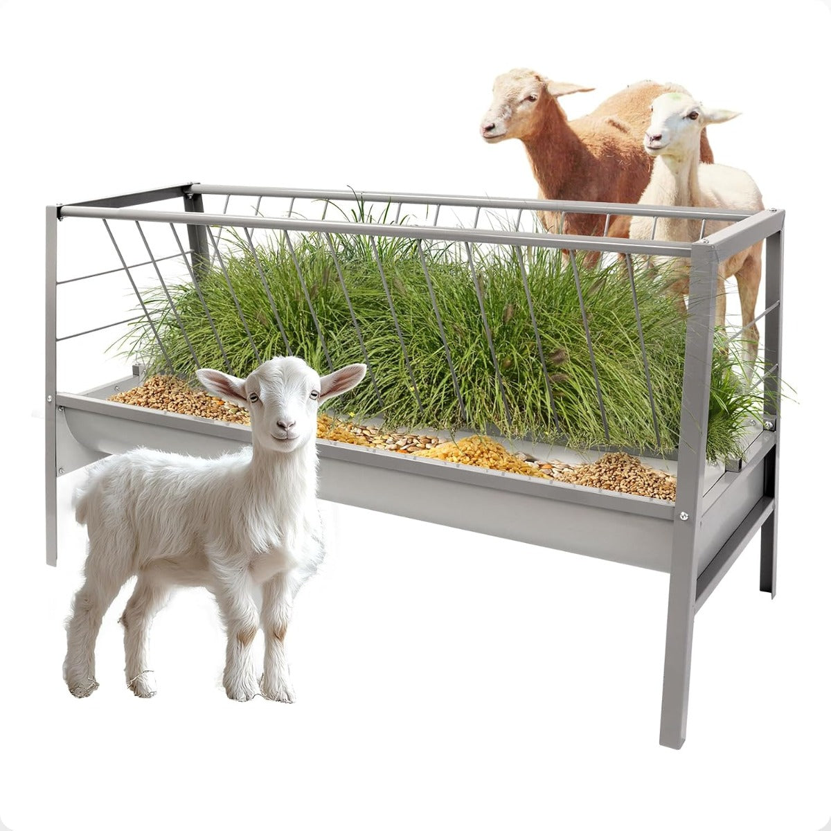 Pasture Hay Feeder 2 in 1 55 Gallon 59 in Livestock Feed Trough