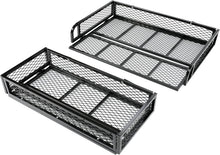 ATV Front+Rear Cargo Basket Universal Front+Rear Luggage Carrier Mesh Rack Black Steel LYMM-089S-1