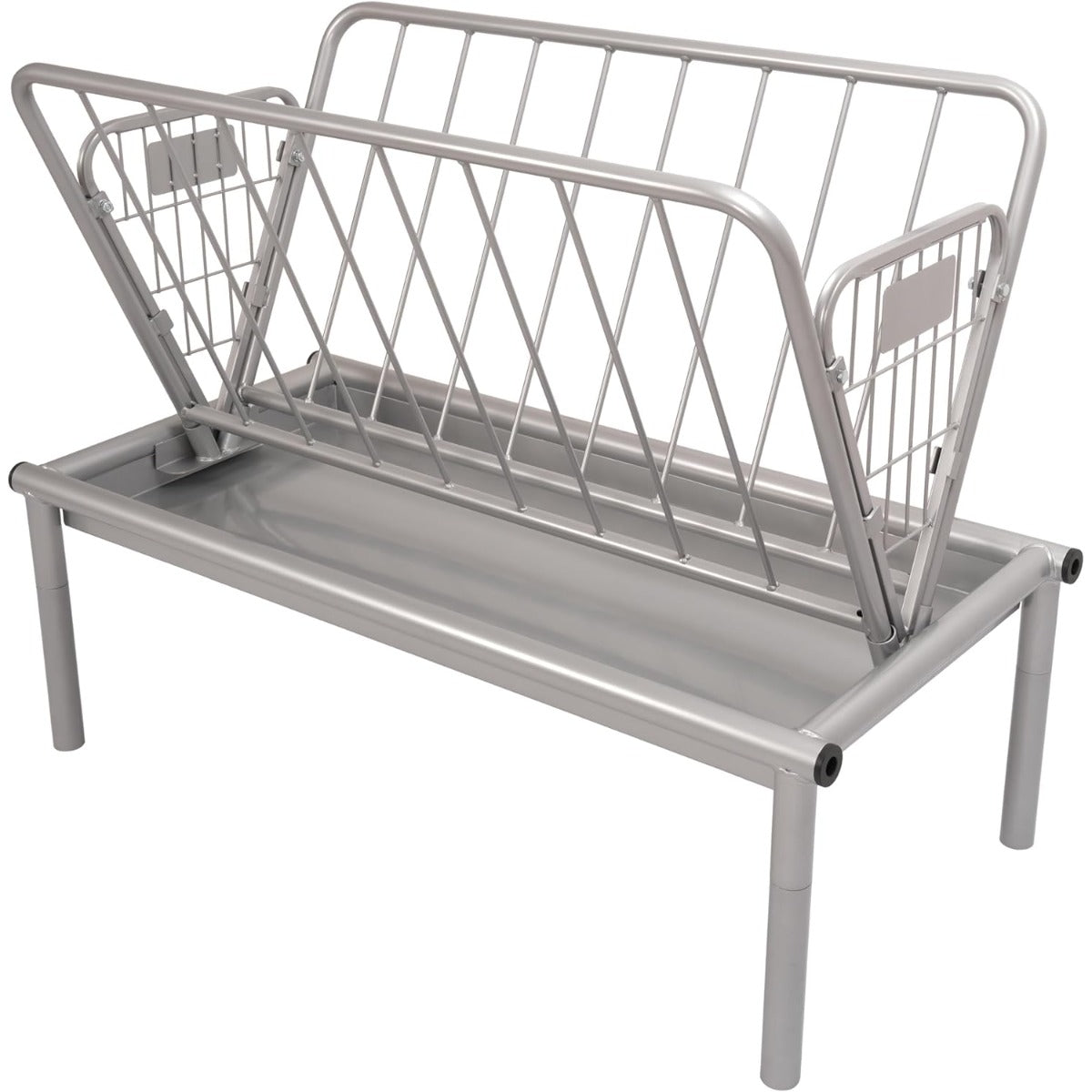 Kojem 4 Ft Long Livestock Feeder, Heavy Duty Steel Livestock 2 in 1 Grain &
