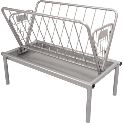 Kojem 4 Ft Long Livestock Feeder, Heavy Duty Steel Livestock 2 in 1 Grain &