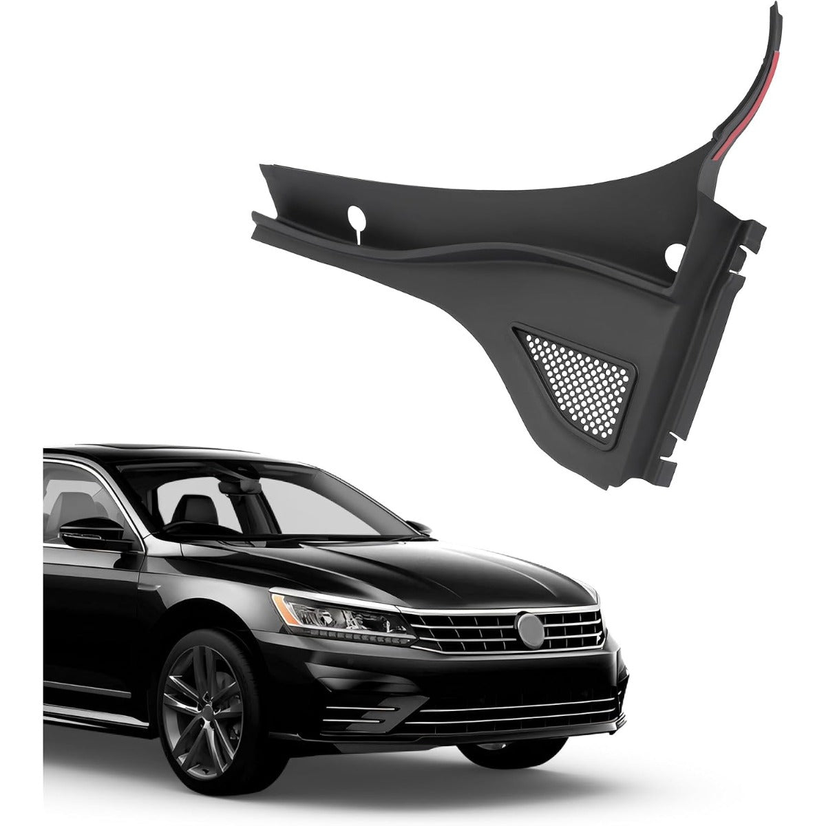 KUAFU Front Windshield Wiper Cowl Panel Grille Compatible with 2012-2019 Volkswagen Passat Replacement for 561819403A9B9 Windshield Wiper Cowl Cover Trim Panel (Left)