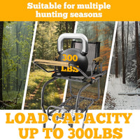 Load image into Gallery viewer, HECASA Ladder Tree Stand with Mesh Seat, 15.5&#39; Climbing Equipment Accessories for Deer Hunting, Adjustable Shooting Rail, 300 LBS LYOM-099
