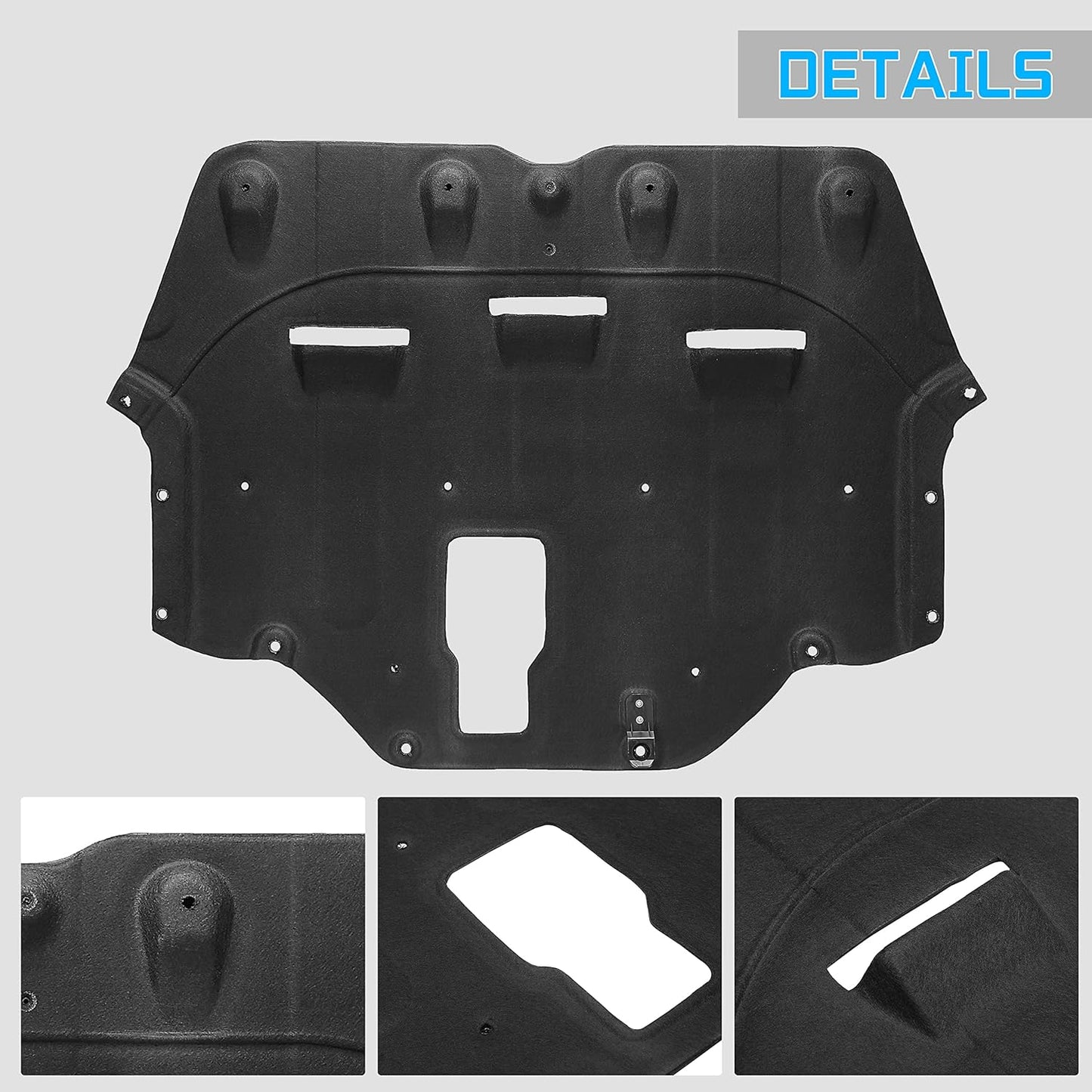 Engine Splash Shield Compatible with 2015-2017 Hyundai Sonata Front Lower Engine Cover Flocking Process Replacement for 29130C1000 29130C2100 HY1228188 LYAP-130S