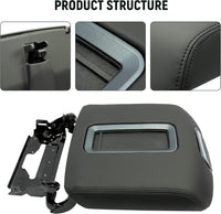 Load image into Gallery viewer, Center Console Armrest Lid Compatible with 2014-2018 Chevrolet Silverado/GMC Sierra, 2015-2020 Tahoe Yukon Suburban Replace for 0227083AA L0227083AA w/Steel Bracket Black Artificial Leather LYCP-014
