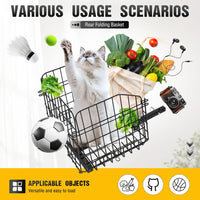 Load image into Gallery viewer, Rear Folding Basket Compatible with Most Pride Mobility Scooters Waterproof Made of Steel and Works with 1inches Receiver Storage Cargo Basket Black LYMM-154
