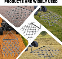 Load image into Gallery viewer, KUAFU 4&#39; x 4&#39; Heavy Duty Chain Drag Harrow 3/8inches Tines Compatible with Tractors ATV UTV Lawn Tractor Attachments for Leveling, Grading, Breaking up Soil, Garden Towing, Field, Yard, Farm LYOM-237
