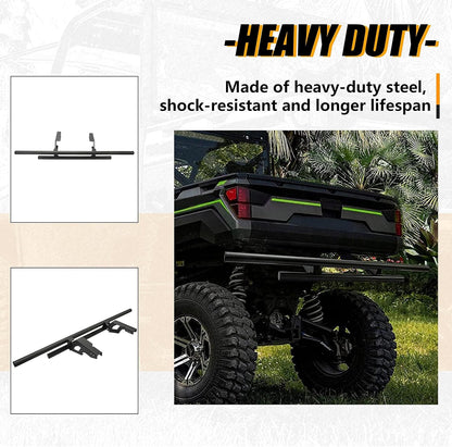 Rear Bumper Guard Compatible with 2018-2025 Polaris Ranger 1000 XP/North Star Edition Double-Tube Rear Bumper Brush Guard Wrinkle LYPS-021S