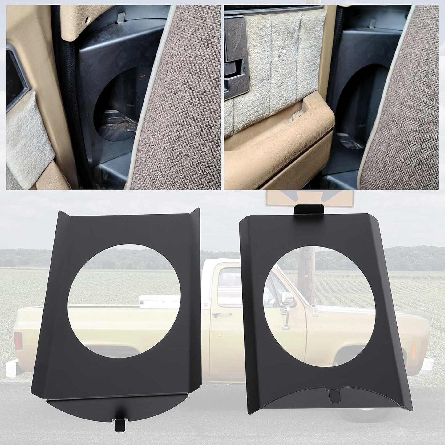 Behind Seat Speaker Brackets Compatible with 1973-1987 Chevy/GMC C10 Pickup for 6x9 Speakers Square Body Replacement LYAM-145S