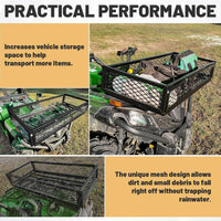 Load image into Gallery viewer, KUAFU ATV Front+Rear Cargo Basket Universal Front+Rear Luggage Carrier Mesh Rack Black Steel LYMM-089S-1
