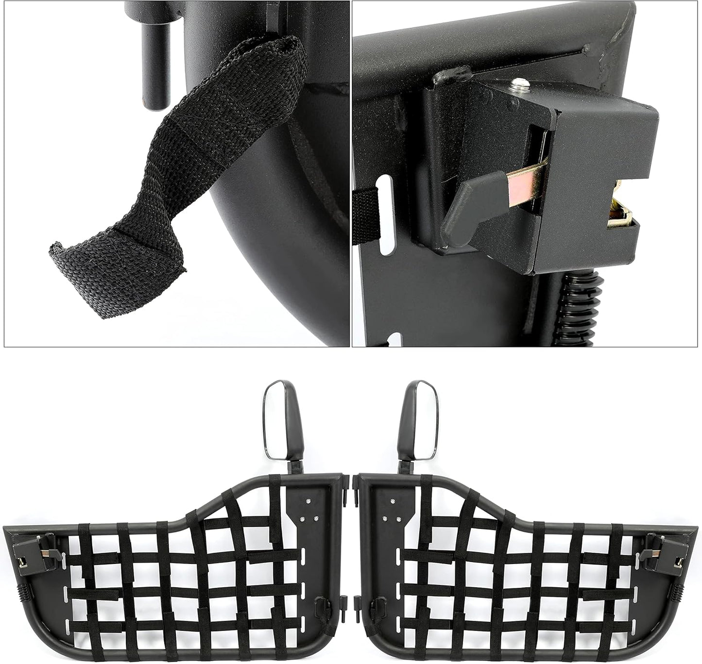 PAIR(2 Doors) Steel Tubular Door with Side Mirror Fits for Jeep Wrangler CJ7/YJ 1976-1995 LYAM-159T