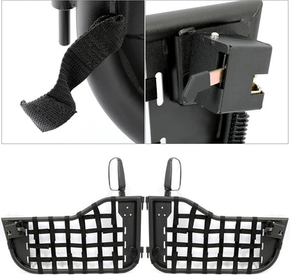 PAIR(2 Doors) Steel Tubular Door with Side Mirror Fits for Jeep Wrangler CJ7/YJ 1976-1995 LYAM-159T