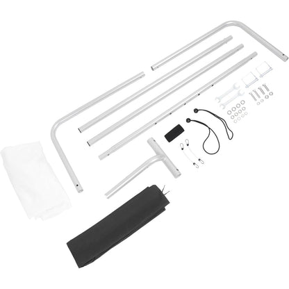 Boat Sun Shade Compatible with Boats 25 FT and Under Stern Boat Center Console Sun Shade Aluminium+Cloth -White