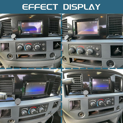 Stereo Radio Double Din Dash Kit Compatible with 2006-2009 Dodge Ram Pickup Replacement for GNT56215007 Install Dash Bezel Silver Slate Gray LYAP-328