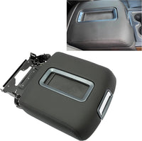 Load image into Gallery viewer, Center Console Armrest Lid Compatible with 2014-2018 Chevrolet Silverado/GMC Sierra, 2015-2020 Tahoe Yukon Suburban Replace for 0227083AA L0227083AA w/Steel Bracket Black Artificial Leather LYCP-014
