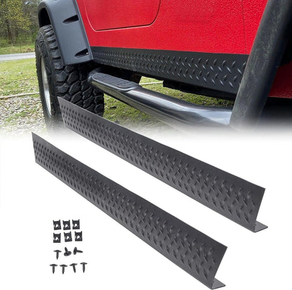 Side Body Armor Rocker Panel Compatible with 1997-2006 Jeep TJ Wrangler Diamond Plate Kit Replacement for 11650.05 LYAP-362