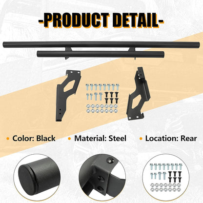 Rear Bumper Guard Compatible with 2018-2025 Polaris Ranger 1000 XP/North Star Edition Double-Tube Rear Bumper Brush Guard Wrinkle LYPS-021S