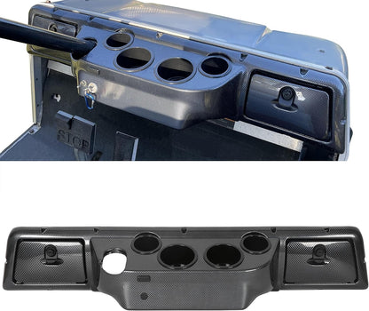 Dash Board Cover Assembly Compatible with 1982-Up Club Car DS Golf Cart Carbon Fiber Style Glove Boxes 4 Cup Holders (DS Models ONLY) LYMP-057