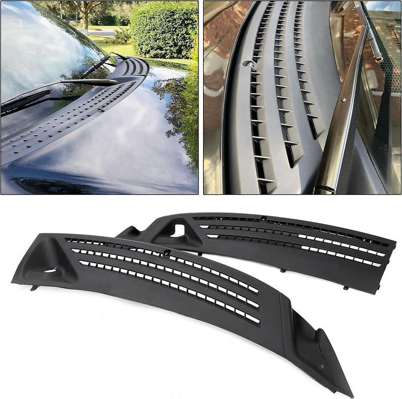 Windshield Wiper Cowl Cover Panel Compatible with 2004-2008 Ford F150 2006-2007 Lincoln Mark LT Outer Window Wiper Cowl Grille Replacement for 4L3Z-15022A69-AA & 4L3Z-15022A68-BA LYAP-243S